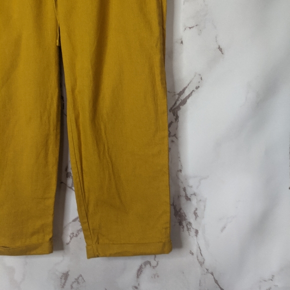 J. Crew mustard yellow linen blend pull on pants - Picture 3 of 6